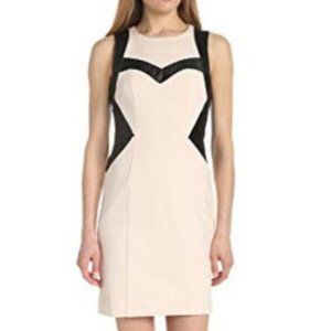 Nanette Lapore Sleeveless Cream Navy Leather Lined